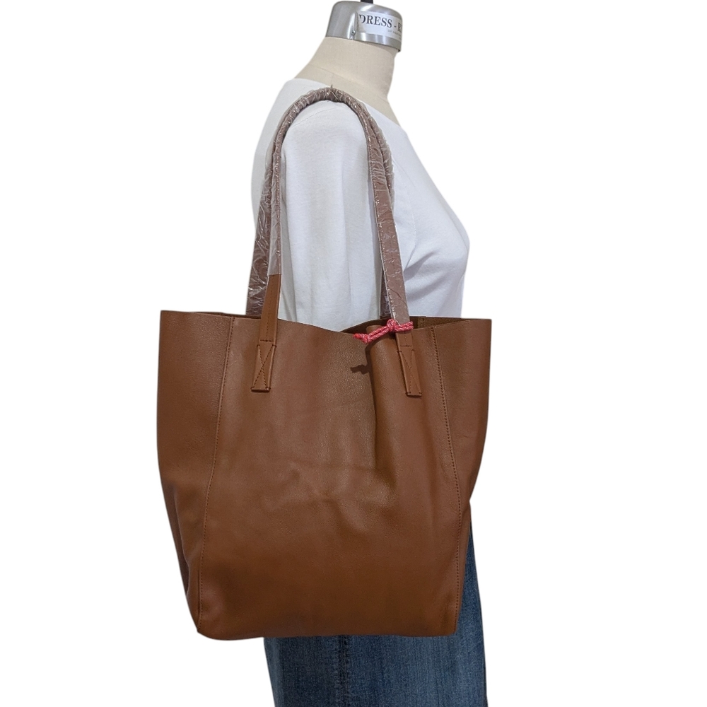 J. Crew Leather Carry All Tote Bag - Picture 2 of 14